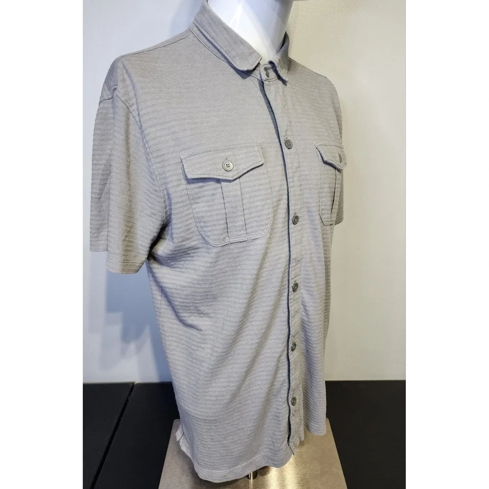 Banana Republic Men's Large Gray Polo Shirt‎ Double Pocket Tee